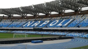 Lo Stadio Maradona a poche ore dalla partita Napoli-Spezia. Foto Sandro Sanna